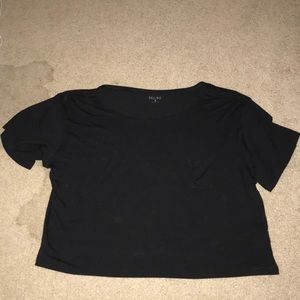 Black crop top with pocket